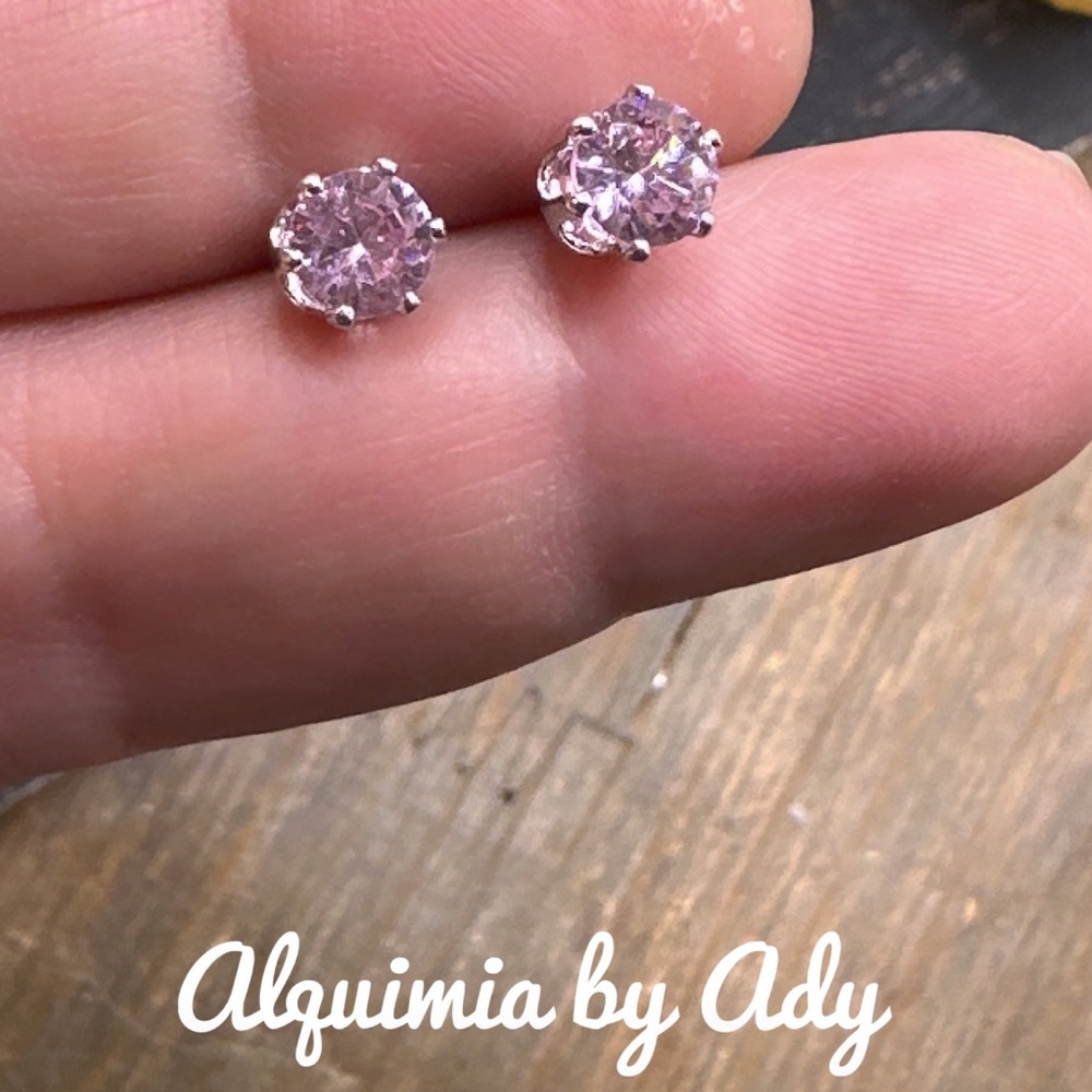 Tiny Pink Diamond Studs 36$